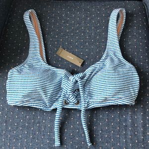 J Crew NWT blue striped swimsuit top